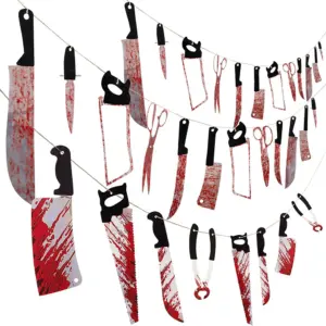 Blood-Stained Halloween Decor Set with 12 Props