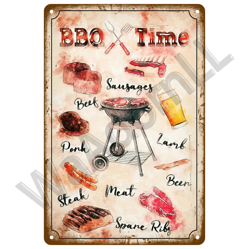 Vintage BBQ Metal Sign Collection 20x30 cm 25 Vintage BBQ Metal Sign Collection 20x30 cm - Image 25