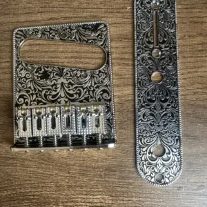 Decorative Alloy Guitar Bridge Set with Floral Design 8 Seacf748a0e5149c7968bc01ba66bb47a2
