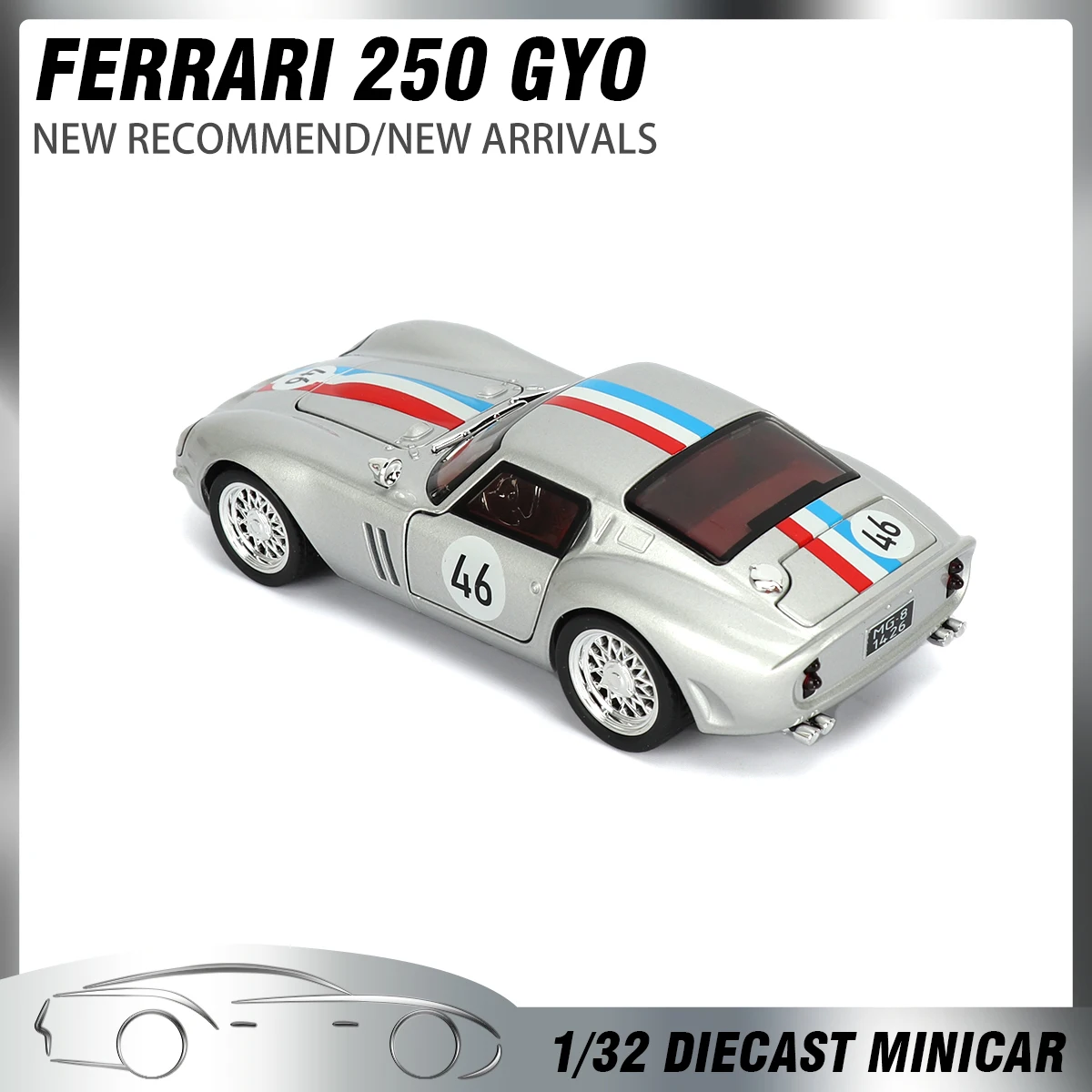 1:32 Ferrari 250 GTO Diecast Model in Vibrant Colors 5 1:32 Ferrari 250 GTO Diecast Model in Vibrant Colors - Image 5