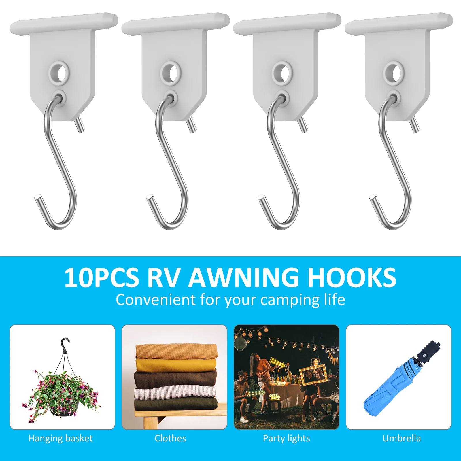 RV Awnings Hooks Set for Camping and Outdoors 2 RV Awnings Hooks Set for Camping and Outdoors - Image 2