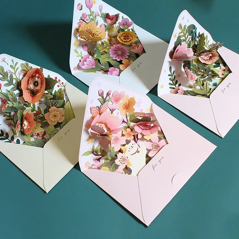 3D Floral Pop-Up Greeting Card 11.5x15cm 3 3D Floral Pop-Up Greeting Card 11.5x15cm - Image 3