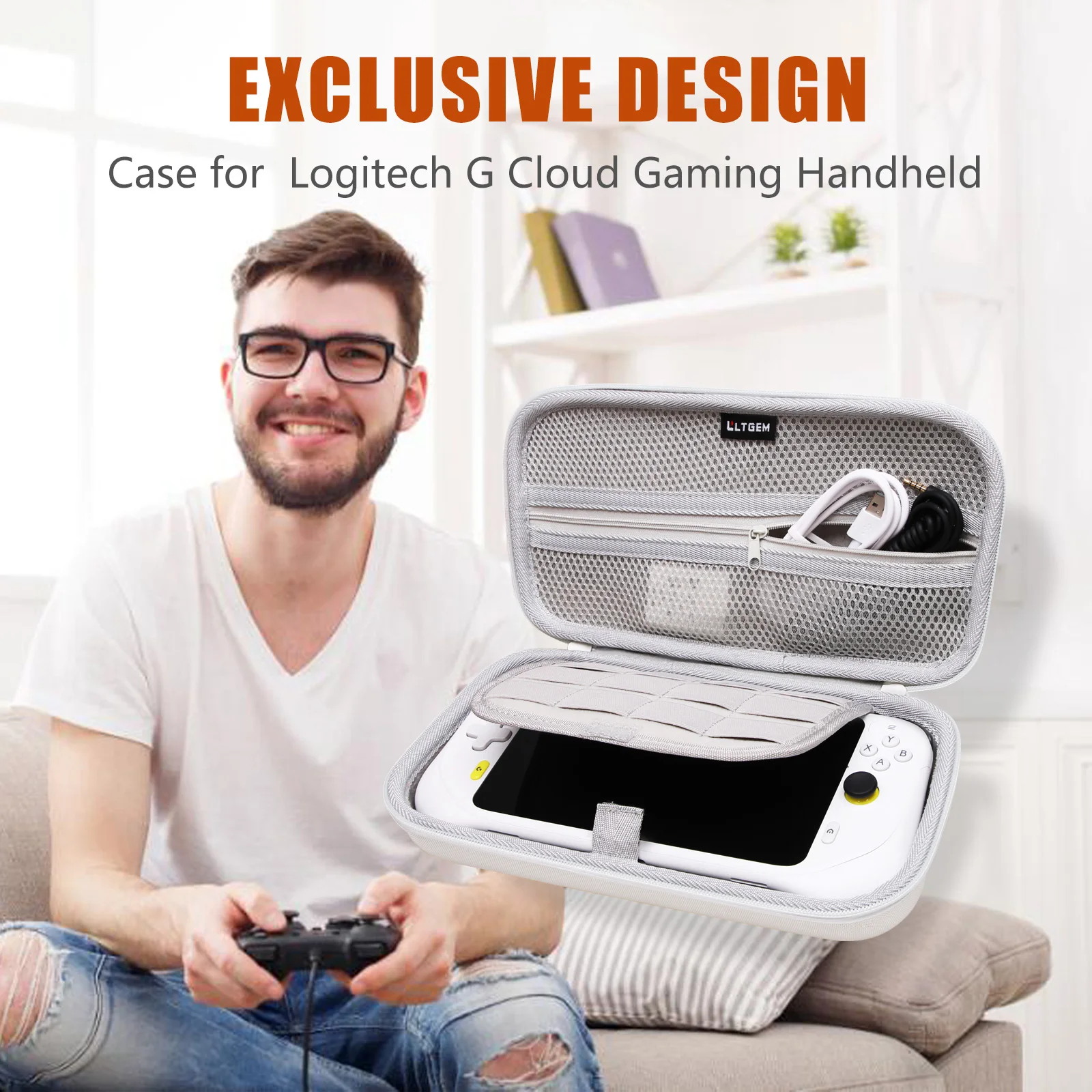 White EVA Case for Logitech G Cloud Console 3 White EVA Case for Logitech G Cloud Console - Image 3