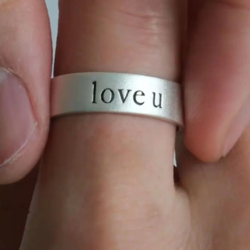 Love U Unisex Silver Ring 2 Love U Unisex Silver Ring - Image 2