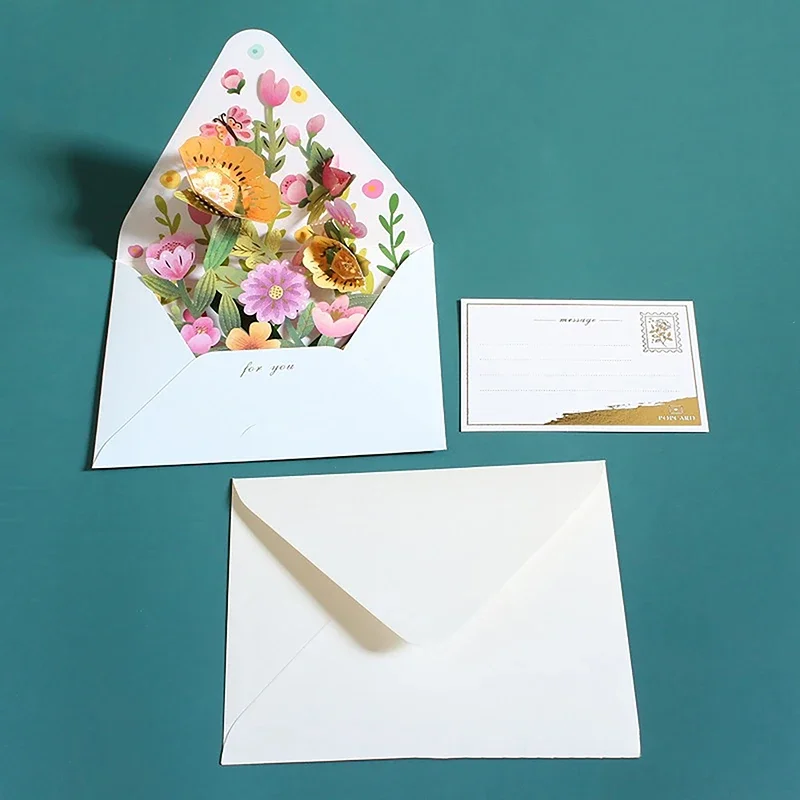 3D Floral Pop-Up Greeting Card 11.5x15cm 5 3D Floral Pop-Up Greeting Card 11.5x15cm - Image 5