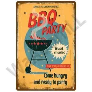 Retro BBQ Party Metal Sign Plaque 20x30 cm 32 Seed9df56f154430e842462260985d57cc 2