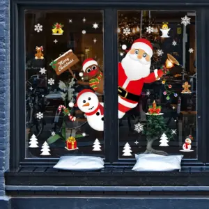 Festive Christmas Window Stickers Set with 4 Styles 15 Sefc9b1faf3cf445d9caa770e0a6604a1b