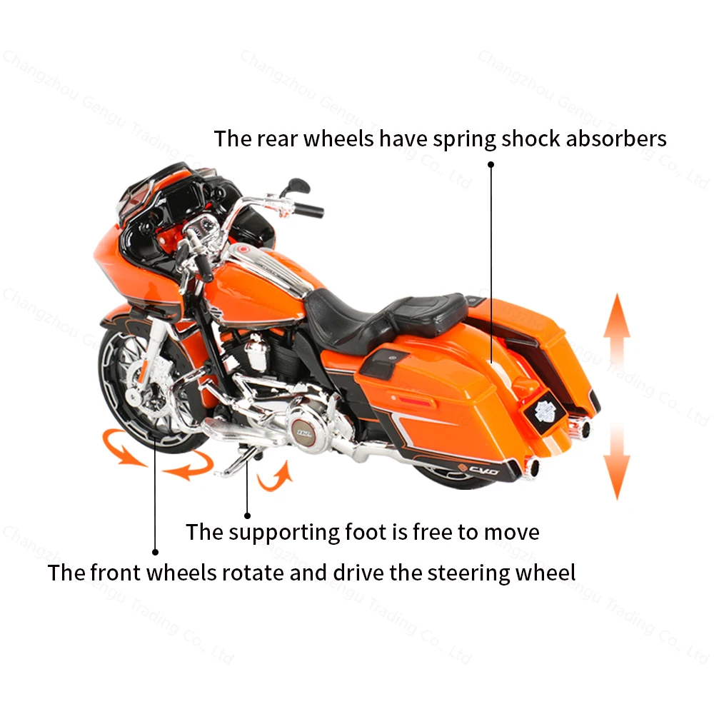 1:18 Scale Die-Cast Motorcycle Model in Blue or Orange 3 1:18 Scale Die-Cast Motorcycle Model in Blue or Orange - Image 3