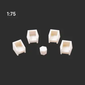 Modern White Miniature Furniture Set for Dioramas 15 Sf031bfd5d5214435af6ff9c47a473d088