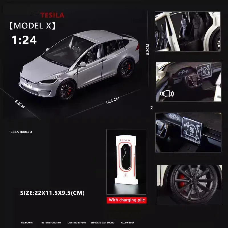1:24 Scale X Alloy Electric Car Model 8 1:24 Scale X Alloy Electric Car Model - Image 8