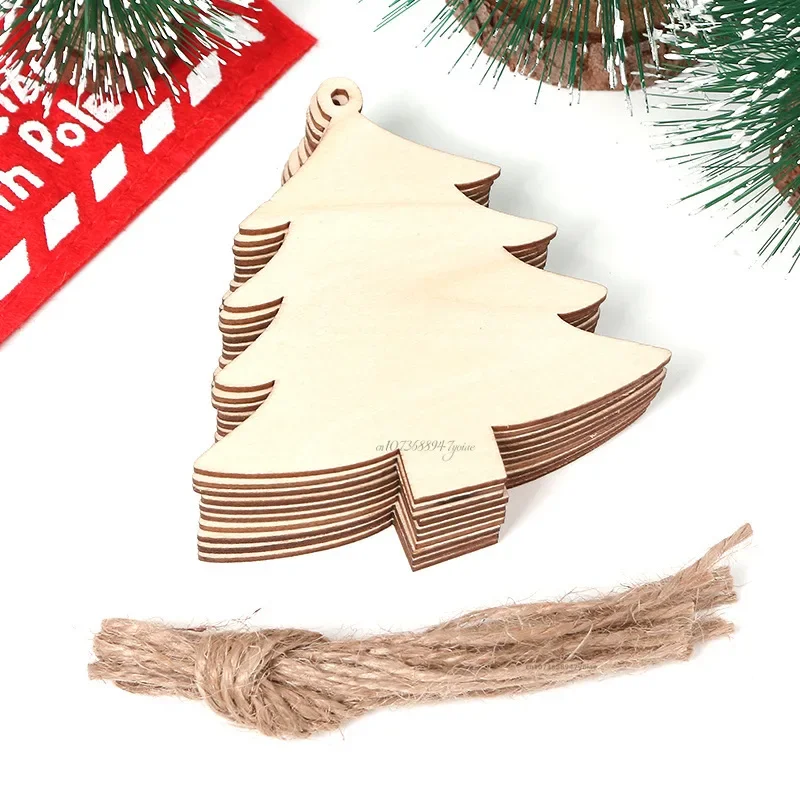 Unfinished Wooden Christmas Ornaments Set (10 Pieces) 6 Unfinished Wooden Christmas Ornaments Set (10 Pieces) - Image 6
