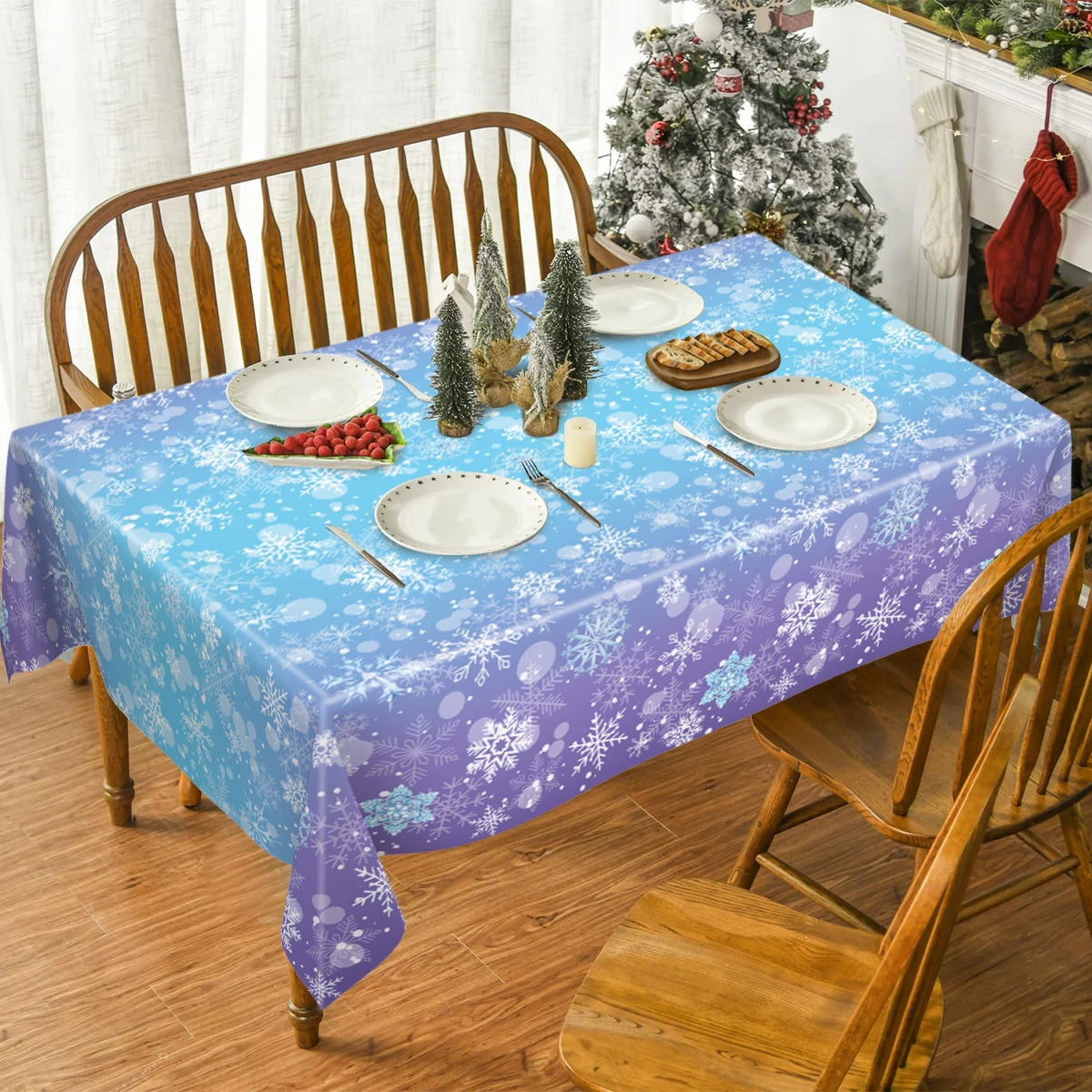 Christmas Snowflake PE Tablecloth XS0417 4 Christmas Snowflake PE Tablecloth XS0417 - Image 4