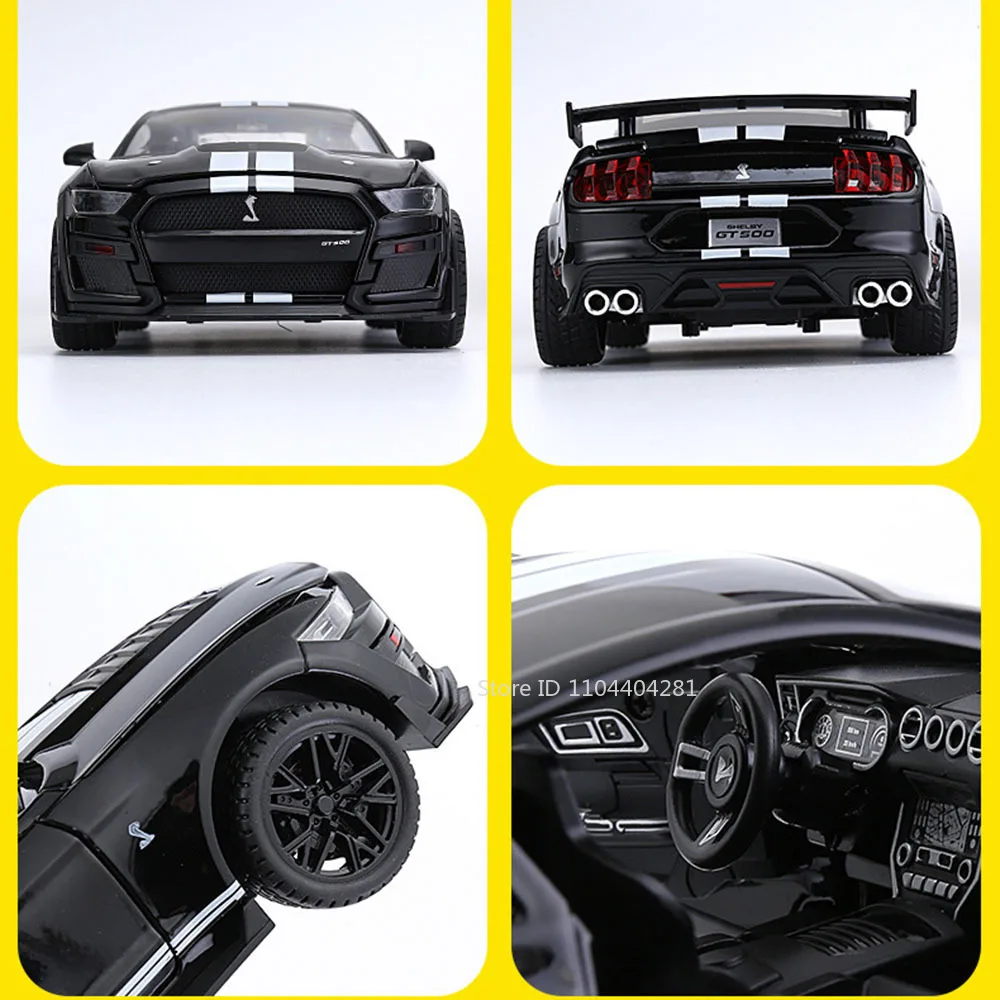 1:18 Shelby GT500 Diecast Model Black with Stripes 6 1:18 Shelby GT500 Diecast Model Black with Stripes - Image 6