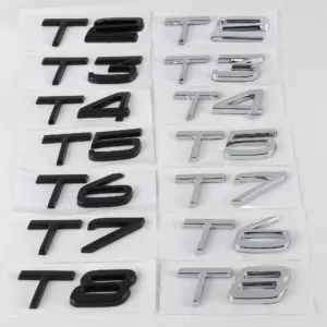 3D ABS Car Badge Sticker in Black & Silver