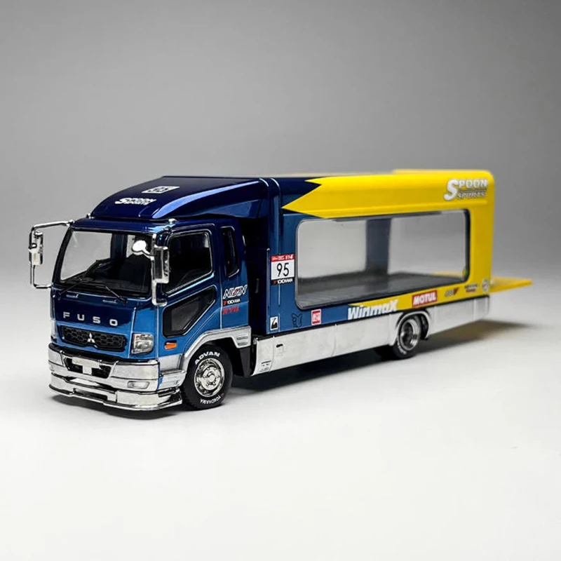Blue 1/64 Fuso MK2 Container Truck Model 4 Blue 1/64 Fuso MK2 Container Truck Model - Image 4