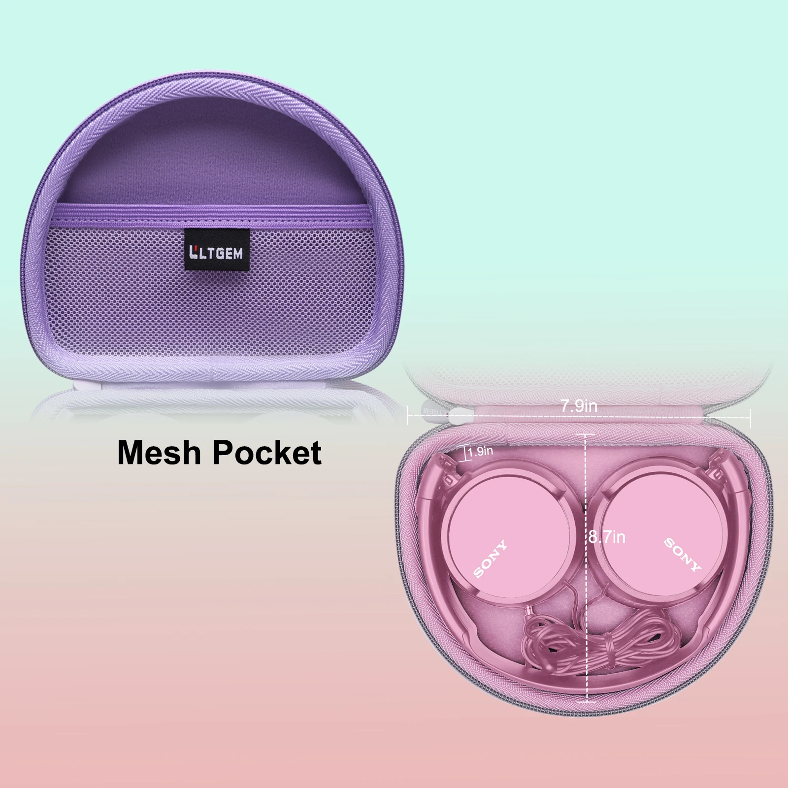 White EVA Case for Sony MDRZX110NC Headphones 5 White EVA Case for Sony MDRZX110NC Headphones - Image 5