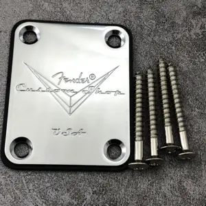 Custom Fender Guitar Neck Plate in Silver, Gold, Black