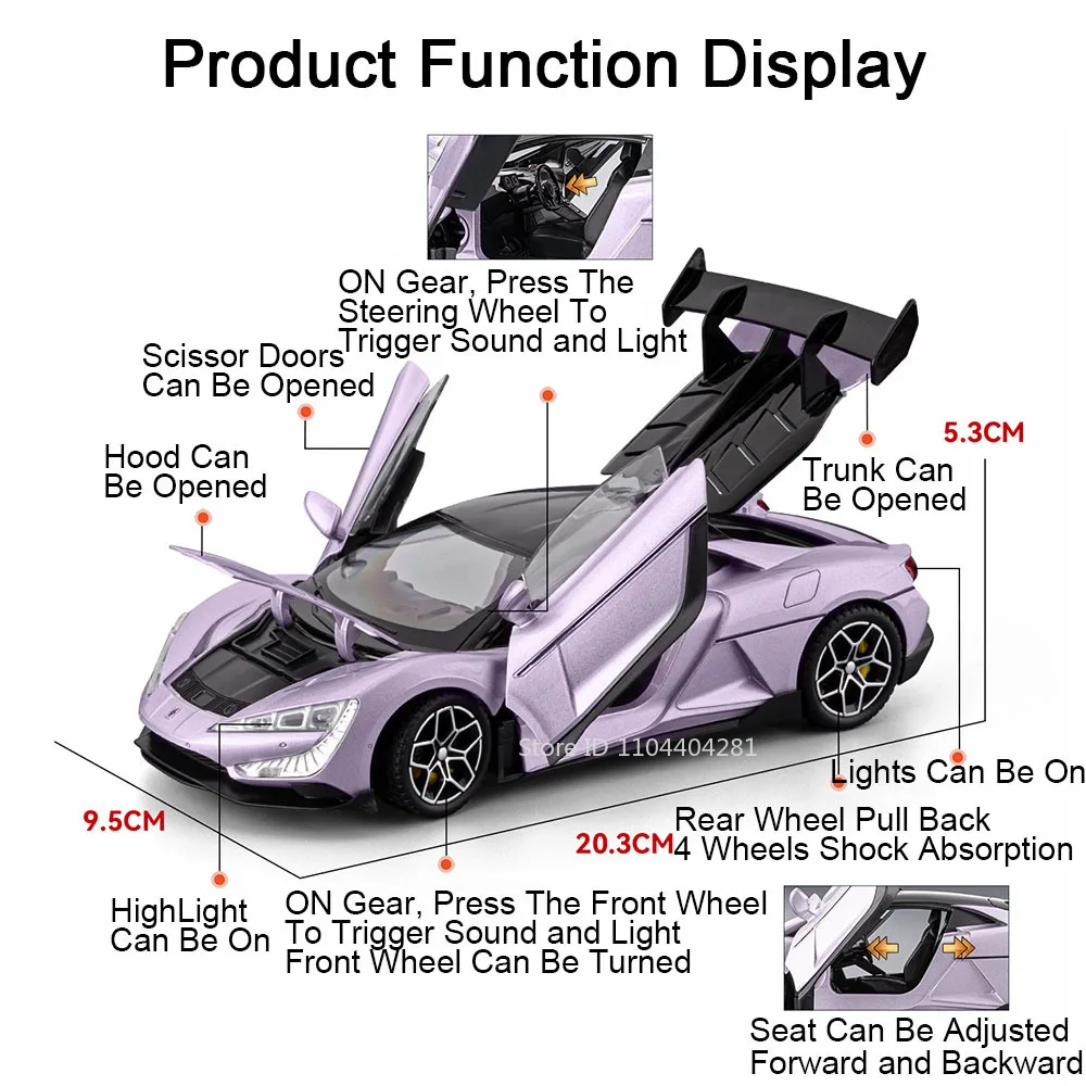 1:24 Diecast BYD Yangwang U9 Model Car 2 1:24 Diecast BYD Yangwang U9 Model Car - Image 2