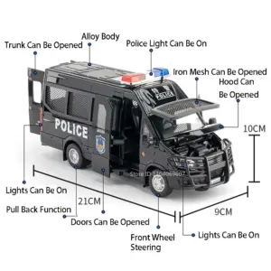 1:24 Diecast Police Car Model with Lights 11 Sf5fde9124dc44c19add6646645614615R
