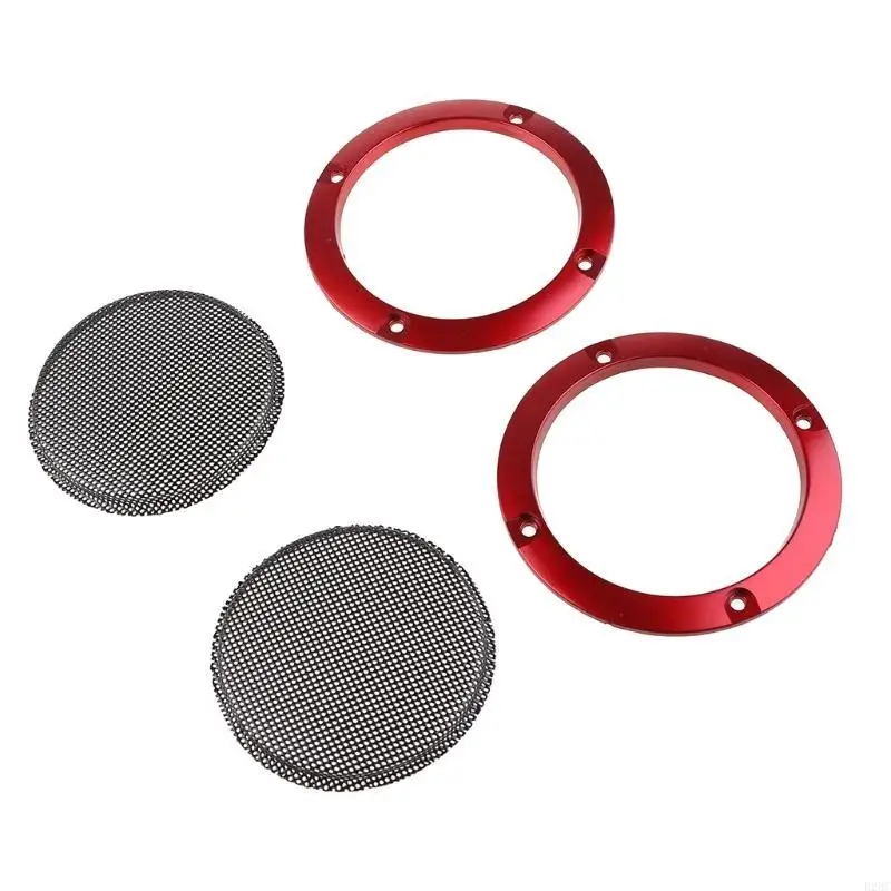 Red 3-Inch Speaker Decorative Circle Set 3 Red 3-Inch Speaker Decorative Circle Set - Image 3