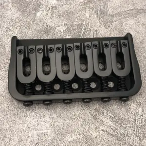 Black Fixed Guitar Bridge with Stainless Saddles 8 Sf677a6ea4c6c4efa812500d9c60a79048 1