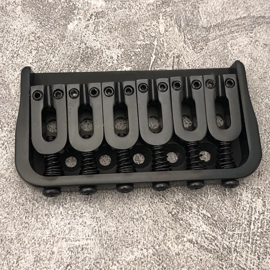Black Fixed Guitar Bridge with Stainless Saddles 4 Black Fixed Guitar Bridge with Stainless Saddles - Image 4