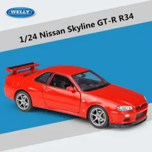 Blue Nissan Skyline GTR R34 Scale Model 1:24 18 Sf6d6ed60dca048e68217db9421e0feeeL