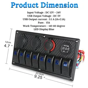 Waterproof Marine Switch Panel with Volt Meter 11 Sf90fc1f63f9842c984d0d8bc7bb40b5b4