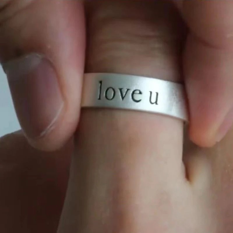Love U Unisex Silver Ring 5 Love U Unisex Silver Ring - Image 5
