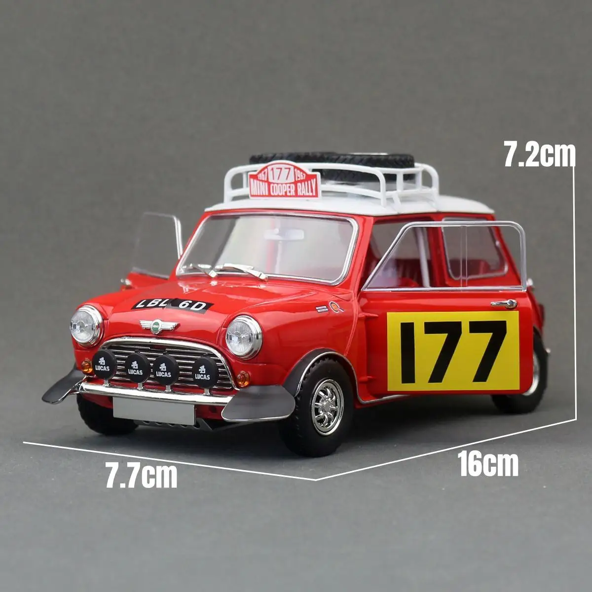 Mini Cooper Rally 1967 Diecast Model in Red 2 Mini Cooper Rally 1967 Diecast Model in Red - Image 2