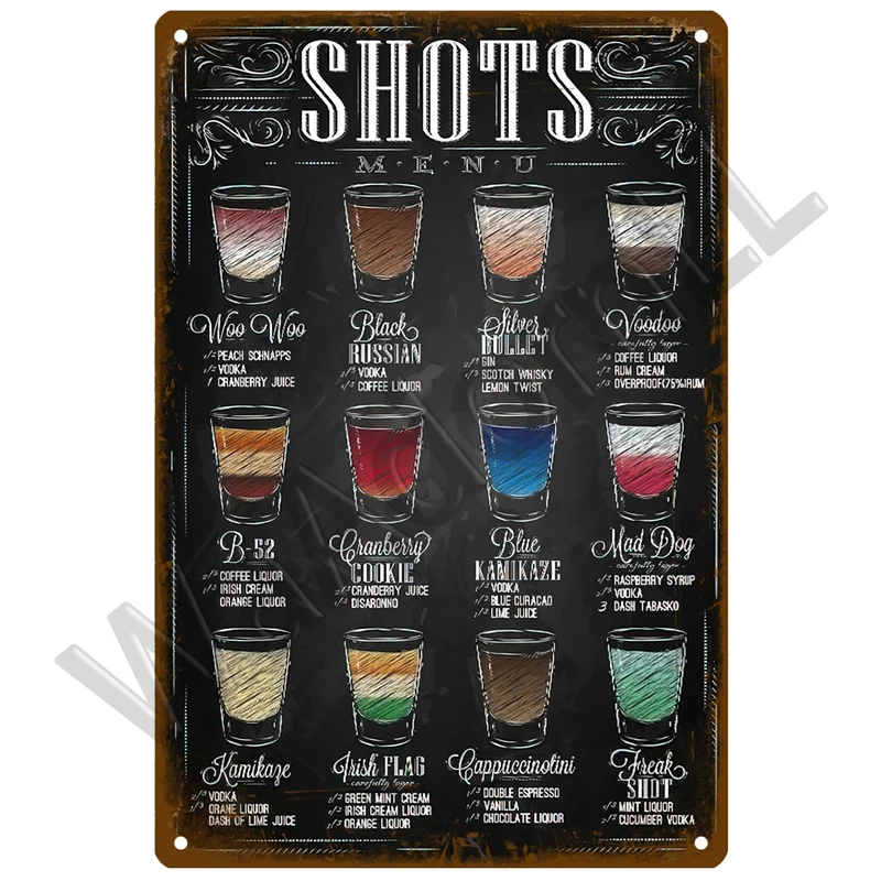 Vintage-Style Metal Cocktail Sign Plaque 20x30 cm 25 Vintage-Style Metal Cocktail Sign Plaque 20x30 cm - Image 25