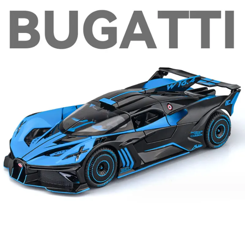 1:24 Bugatti Bolide Alloy Model Car in Blue 9 1:24 Bugatti Bolide Alloy Model Car in Blue - Image 9