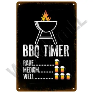 Vintage BBQ Zone Metal Sign Set of Six 53 Sff927866aedc4a41891459f94f4a3dccz