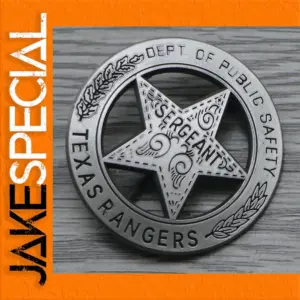 Texas Rangers Badge Pin Collectible 4.5 cm