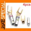 4pcs U Shape Gold-Plated Banana Plug Connectors