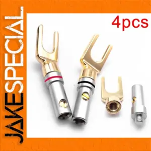 4pcs U Shape Gold-Plated Banana Plug Connectors