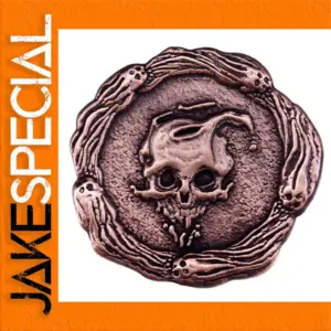 Retro Skull Antique Metal Badge Pin 3cm