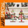 Set of Two Wooden Christmas Tree Ornaments 21.5cm
