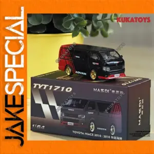 Black and Red Toyota HiAce 1/64 Scale Model