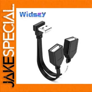 USB 1 to 2 Elbow Extension Cable for Car