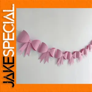 Pink Paper Garland Banner with Large Bows