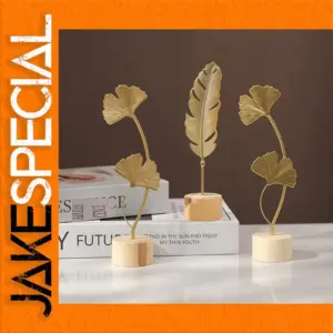 Elegant Ginkgo Leaf Decor with Wooden Base