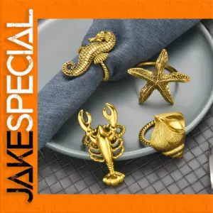 Ocean-Inspired Metal Napkin Ring Collection