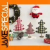 Mini Gingham Christmas Tree Ornaments Set