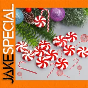 Set of 6 Acrylic Christmas Candy Cane Ornaments