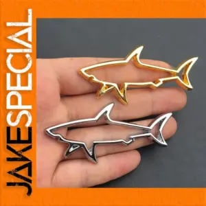 3D Metal Hollow Fish Shark Vehicle Sticker