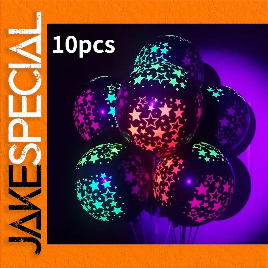 Vibrant Neon Glow Latex Balloons Set of 10 1 Vibrant Neon Glow Latex Balloons Set of 10