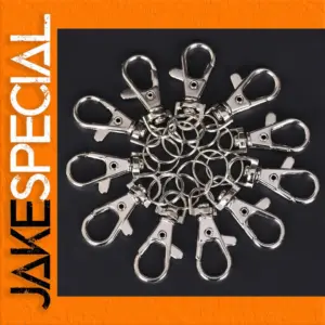 Silver Metal Swivel Key Hooks Set of 10