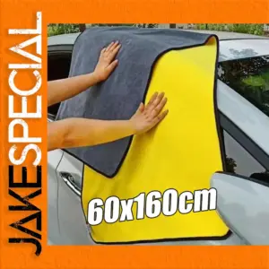 Bright Yellow Microfiber Car Wash Towel 60x160cm