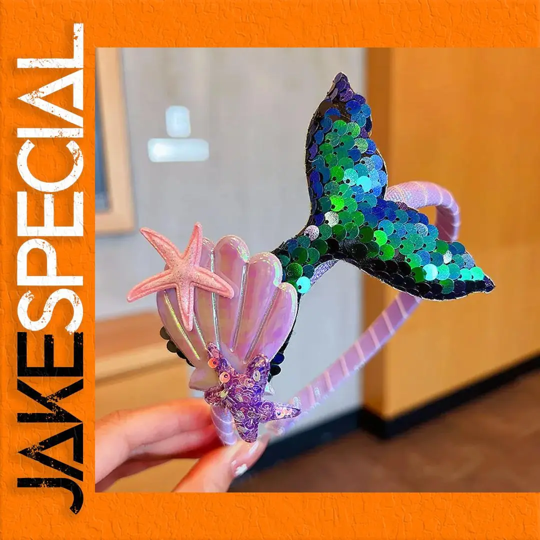 Mermaid Headband for Kids with Sequin Tail 1 Mermaid Headband for Kids with Sequin Tail